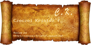 Czeczei Kristóf névjegykártya