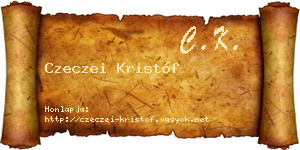 Czeczei Kristóf névjegykártya
